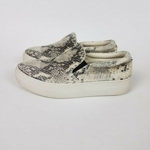 Steve Madden Gills Snakeskin Print Slip On Laceless Sneakers Loafers